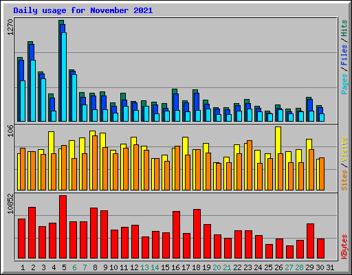 Daily usage for November 2021