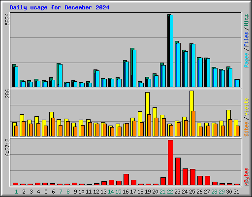 Daily usage for December 2024