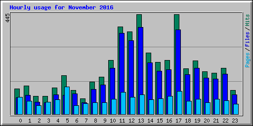 Hourly usage for November 2016