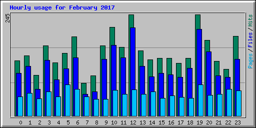 Hourly usage for February 2017