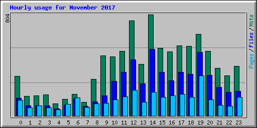 Hourly usage for November 2017