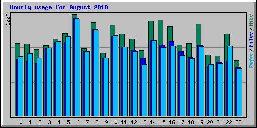 Hourly usage for August 2018