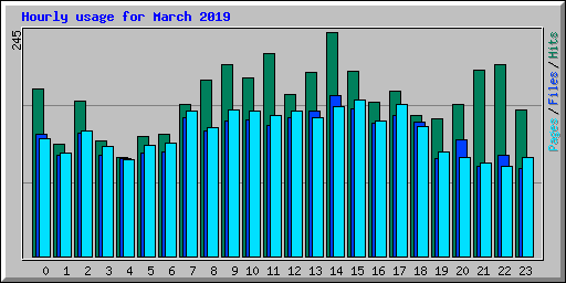 Hourly usage for March 2019