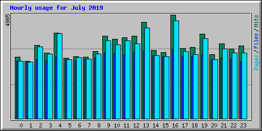 Hourly usage for July 2019