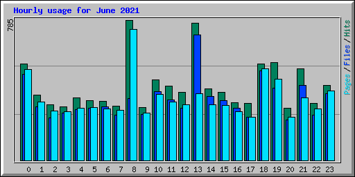 Hourly usage for June 2021