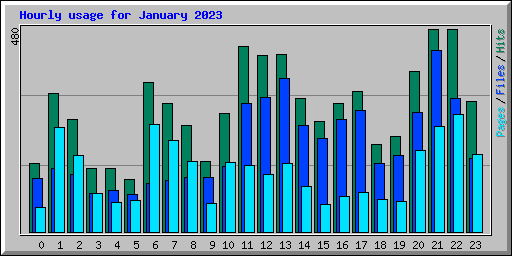 Hourly usage for January 2023