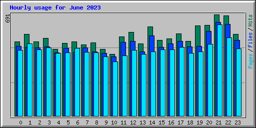 Hourly usage for June 2023