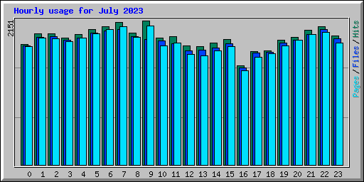 Hourly usage for July 2023