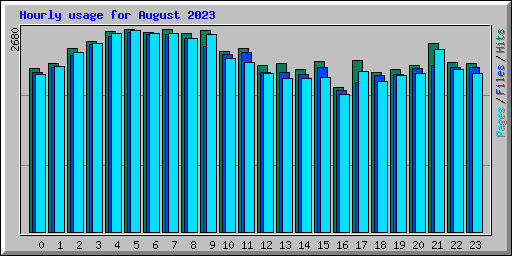 Hourly usage for August 2023