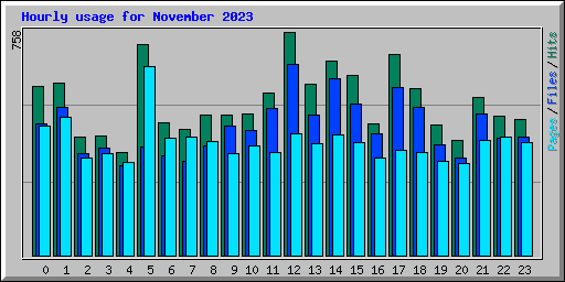 Hourly usage for November 2023