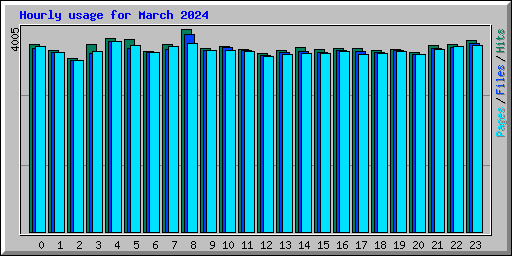 Hourly usage for March 2024